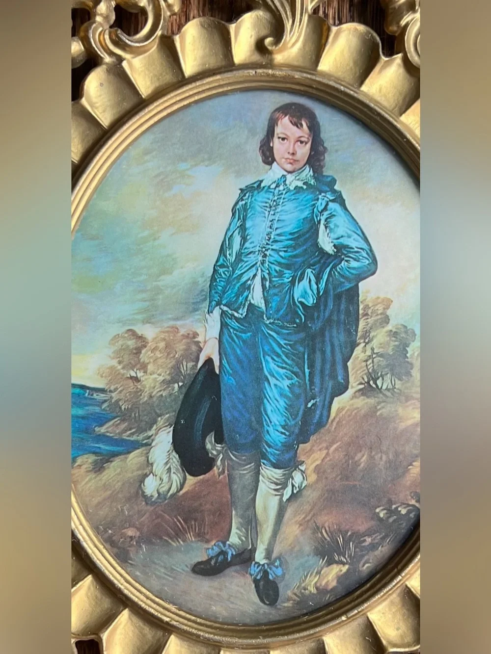 VTG Mod depose Italy plastic picture frame blue boy